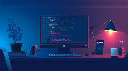 computer monitor and computer Generated AI 
