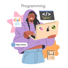Poster - gen z hobbies. flat vector illustration