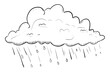 rain cloud digital drawing illustration isolated