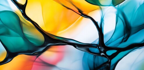 Poster - Vibrant abstract patterns exploring the artistic fusion of colors and forms