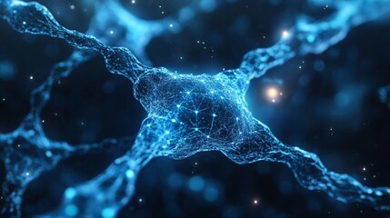 Poster - Neural network transmitting signals in digital world: plexus of connections