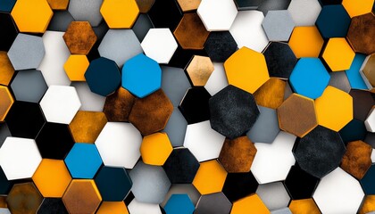 Poster - Vibrant geometric patterns exploring the beauty of hexagonal designs in art and decor