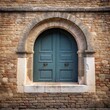 door in the medieval town of siena, tuscany, italy