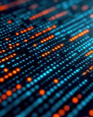 Aufkleber - A vibrant abstract representation of digital data streams, showcasing illuminated patterns in blue, orange, and teal, symbolizing technology and information flow.