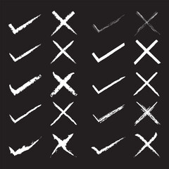 Poster - Tick and cross signs. Checkmark OK and X icons.