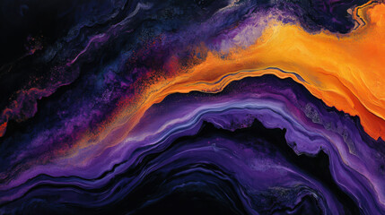 Poster - Abstract colorful wave patterns showcasing vibrant hues blending together in a dynamic composition against a dark background