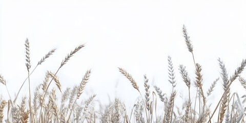 A serene view of a golden wheat field under a clear sky, showcasing the beauty of nature and agriculture.