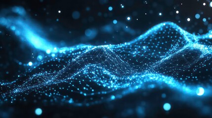 Poster - Abstract digital background. Useful for technological processes, neural networks, stock, digital storage, sound, and graphic forms, science, and education