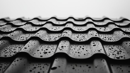 Wall Mural - Raindrops on a roof