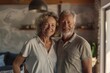 © Markus Schröder - Portrait of a blissful couple in their 50s wearing a sporty polo shirt in modern minimalist interior