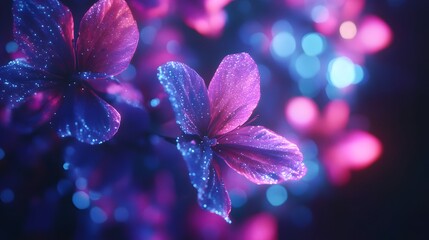 Poster - A high-quality digital art piece with layered, textured stars in vibrant shades of blue and purple, creating a cosmic, dreamy effect across a dark background. Cinematic Scene, 4k resolution,