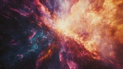 Poster - A graphic design featuring bold, textured stars layered over a colorful galaxy with nebula-like textures, creating a vibrant, high-quality digital art look. Cinematic Scene, 4k resolution, cinematic