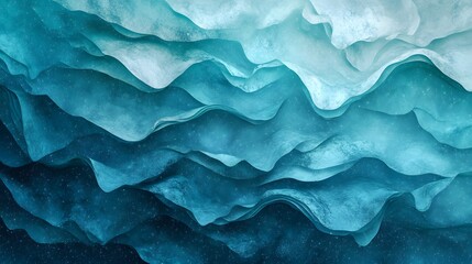 Poster - A stylized design with stars in shades of teal and turquoise, layered on a gradient, textured background, creating a high-quality cosmic scene. Cinematic Scene, 4k resolution, cinematic scene