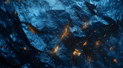 Poster - A digital composition with stars in a range of metallic shades, layered over a deep blue, textured background to create a luxurious, cosmic feel. Cinematic Scene, 4k resolution, cinematic scene