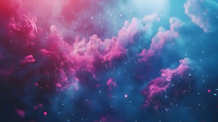 Aufkleber - A vibrant digital art piece featuring layered stars in pink and blue hues, set against a galaxy background with subtle nebula textures. Cinematic Scene, 4k resolution, cinematic scene