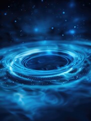 Poster - A mesmerizing swirl of blue water creates a tranquil and ethereal atmosphere, showcasing beautiful ripples and sparkling reflections.
