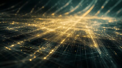 Poster - An abstract, hyper-futuristic design with layered geometric shapes, digital grids, and soft, luminous highlights. No text, no logo, wide angle shot, 4k resolution, cinematic scene