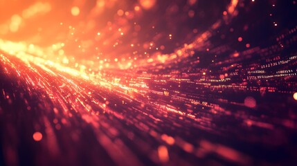Poster - Abstract digital waves of binary code and stock graphs intertwining, creating a dreamlike representation of a world economy on the edge. No text, no logo, wide angle shot, 4k resolution, cinematic