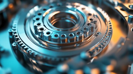 Poster - Engineer working on CAD modeling software, creating a precise 3D design of a mechanical component.