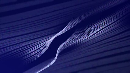 Poster - Abstract futuristic technology animated defocused particle dot wave motion background. Twisted futuristic dot animated motion background