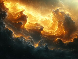 Poster - Explore the stunning abstract nebula representing cosmic swirls in the depths of outer space