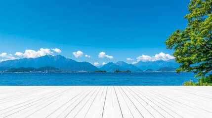 Sticker - Under a clear blue sky, solar panels look serene under a serene landscape. The landscape indicates a commitment to renewable energy and sustainability.