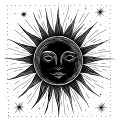 Wall Mural - vector illustration set of moon phases. different stages of moonlight activity in vintage engraving 