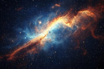Poster - Explore the beauty of a breathtaking cosmic nebula with swirling gases in vibrant colors