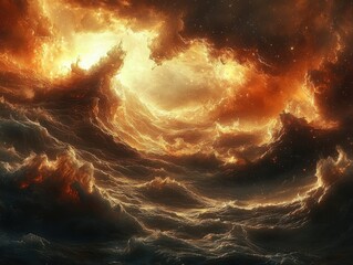 Poster - Explore a stunning high-detail space scene featuring a swirling nebula and dazzling stars