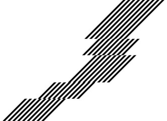 Poster - abstract pattern of black broken lines on a white background in retro style. striped vector backgrou