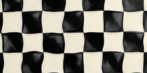 Poster - Abstract Black and White Checkered Pattern Background for Design Projects
