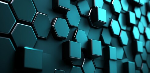 Poster - A futuristic digital blue neon curve stage with digital elements surrounding it. An example of future technology.