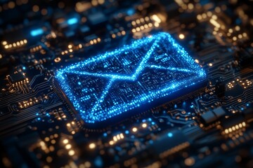 Poster - Designed to depict electronic mail icons on a clean white background, this concept represents digital communication.