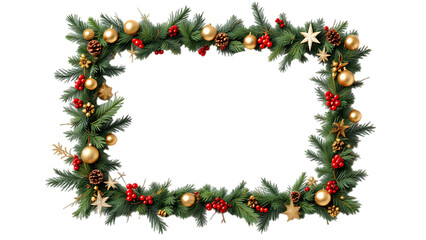 Christmas luxury Photo Frame,,Tinsel festive frame. Christmas and New Year, Empty photo frame in christmas PNG background, 