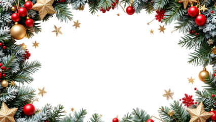 Christmas luxury Photo Frame,,Tinsel festive frame. Christmas and New Year, Empty photo frame in christmas PNG background, 