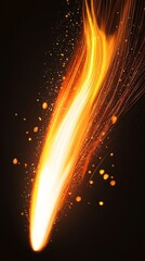Poster - Dynamic light streak with fiery colors, creating a sense of energy and movement. Perfect for backgrounds, graphic designs, and creative projects.