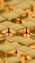 Aufkleber - Abstract Gold Cubic Surface with Shimmering Texture