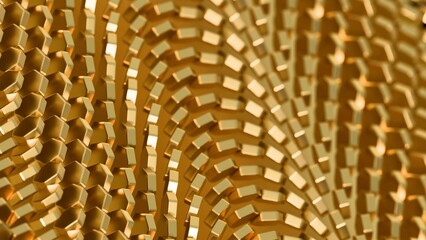 Poster - Golden Honeycomb Pattern Abstract Design