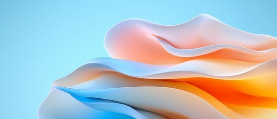 Poster - Abstract waves of pastel colors blending together in a soft gradient display