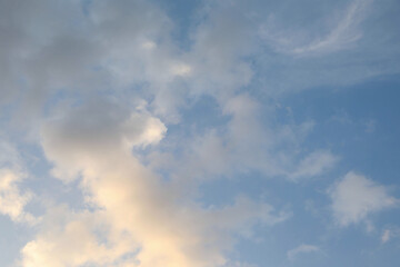 Wall Mural - beautiful view of blue sky with fluffy clouds