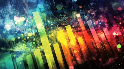 Poster - Colorful glowing lines creating dynamic abstract background