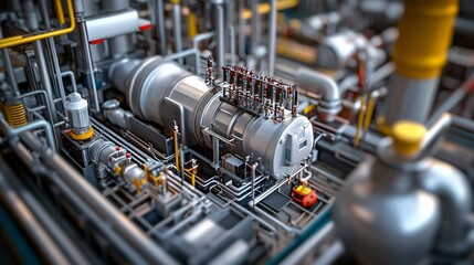 Aufkleber - Industrial generator transforming energy with complex pipe systems