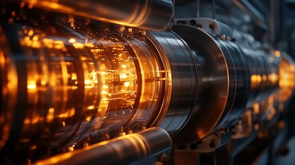 Fototapete - Quantum computing processor generating powerful energy in a futuristic data center