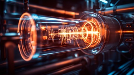 Aufkleber - Vacuum tube showing electric current flowing inside a device