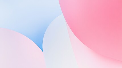 Poster - Soft Pastel Abstract Background with Curved Shapes in Pink, Blue, and White, Perfect for Modern Design and Minimalist Aesthetics in Various Creative Projects