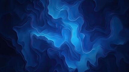 Poster - Abstract Blue Background with Fluid Shapes and Soft Curves, Creating a Dreamy and Mystical Atmosphere for Creative Projects and Digital Designs