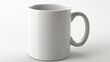 © 69 - Empty white ceramic mug on a soft gray background ready for customization or branding, ideal for showcasing drinks and beverage concepts in photography and design