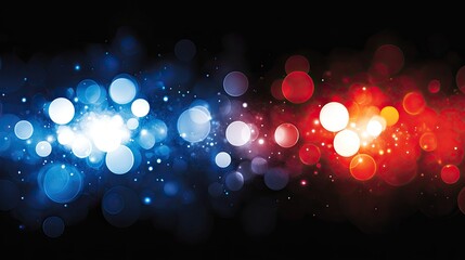 Poster - Abstract Background with Blue and Red Bokeh Lights Creating a Colorful Gradient with Sparks for Use in Modern Designs and Creative Projects