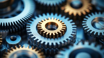 Poster - Interlocking gears working together in a complex system
