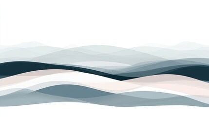 Poster - Abstract Waves in Soft Tones, Calm and Serene Landscape Background for Modern Design, Creative Projects, and Relaxing Environments